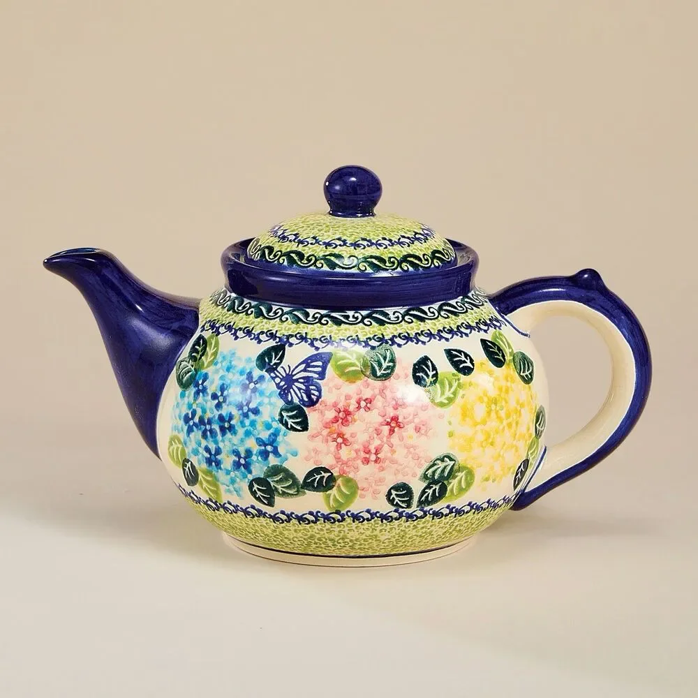 Uno Alla Volta Polish Pottery Teapot By Arek and Ewa Of Brzeg ~ Hydrangea Haven